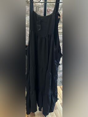 (NWOT) Moon Wood Overall Dress Pinafore Tiered Midi